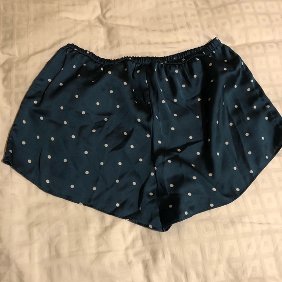 Cute silky shorts. Blue with white polka dots - Picture 3 of 3